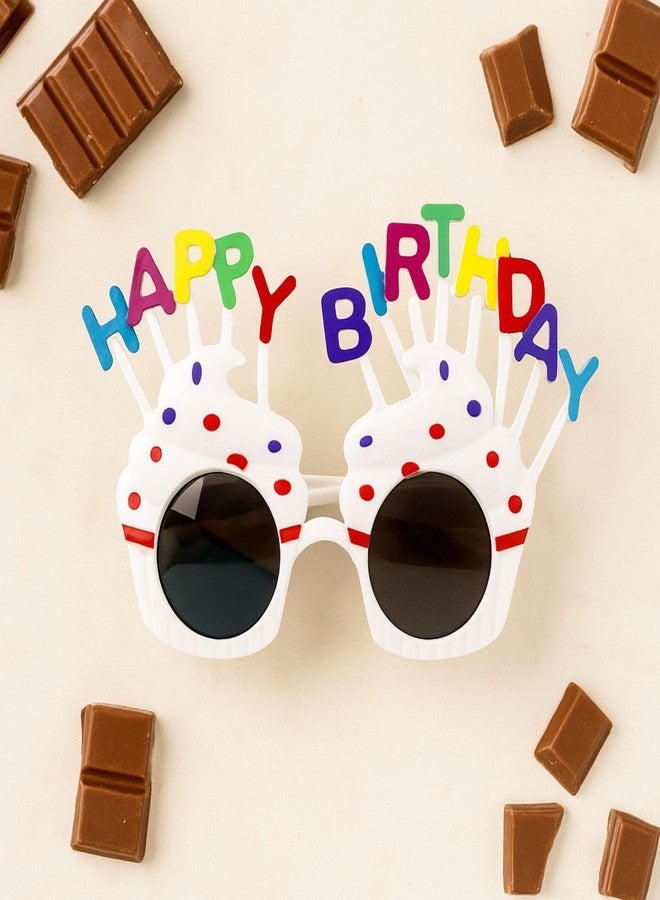 وي3 نظارات زينة لحفلات أعياد الميلاد للأطفال والكبار، مصنوعة من البلاستيك الملون بتصميم كب كيك ممتع ومناسب لالتقاط الصور (عبوة من 3 قطع؛ وردي، أبيض، وردي فاتح). - Image 3